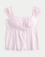 On/Off-the-Shoulder Scoop Babydoll Top
