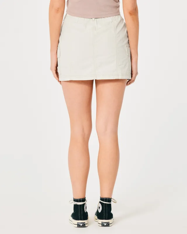 Hollister High-Rise Poplin Cargo Mini Skirt