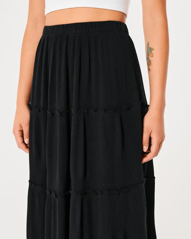 High Rise Tiered Maxi Skirt