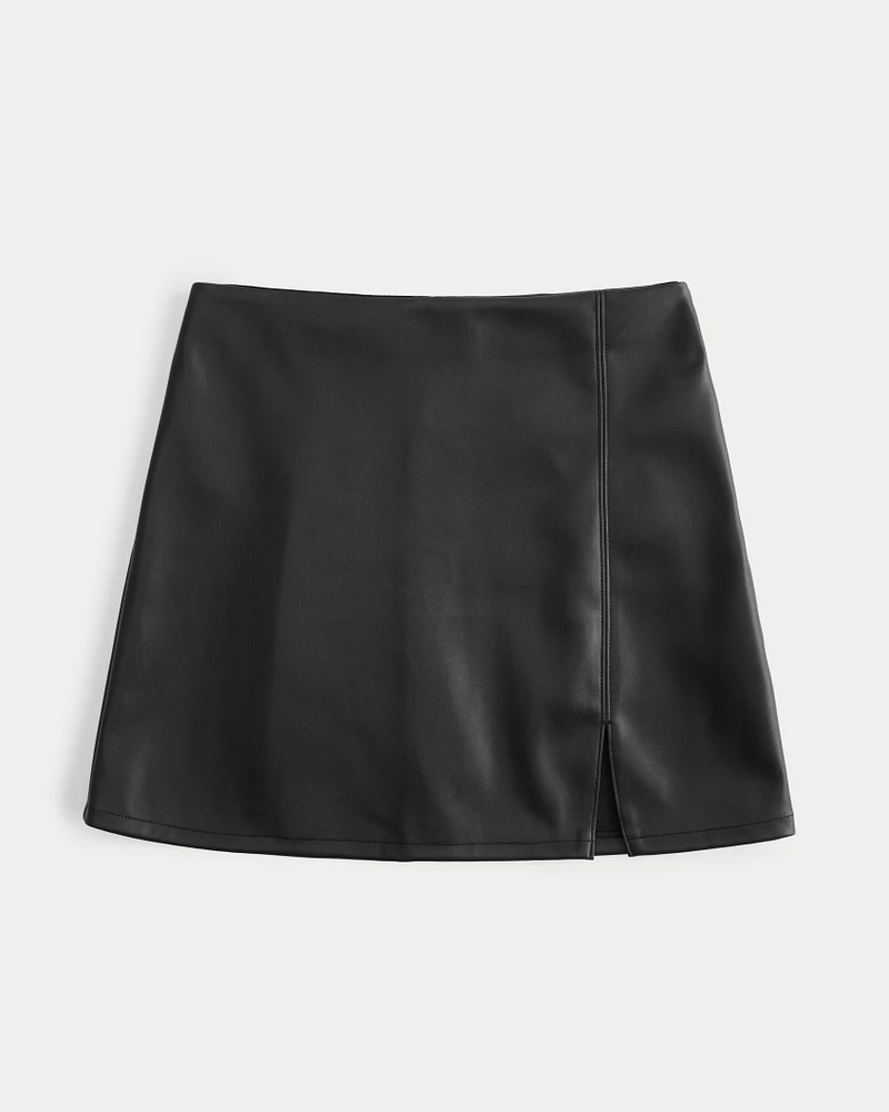 Vegan Leather A-Line Mini Skirt