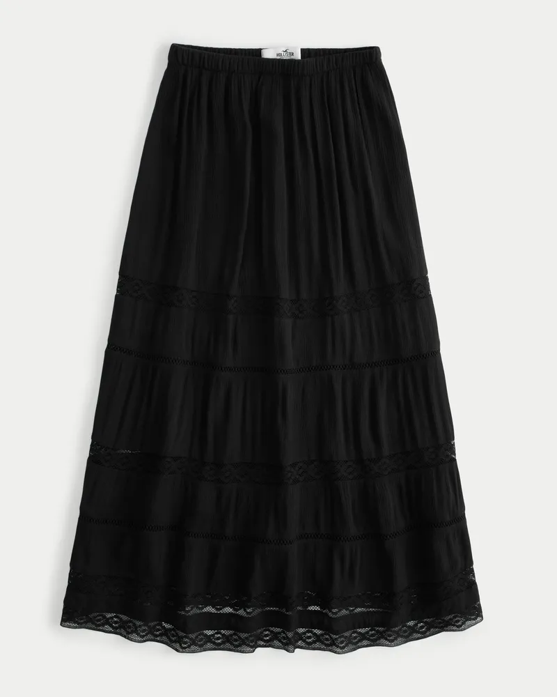 Hollister Lace-Detailed Maxi Skirt