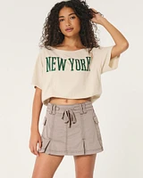 Mid-Rise Cargo Mini Skirt