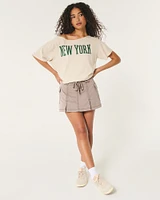 Mid-Rise Cargo Mini Skirt