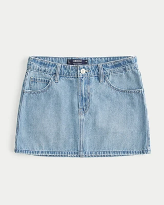 Mid-Rise Denim Mini Skirt