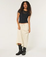 Linen Blend Maxi Skirt