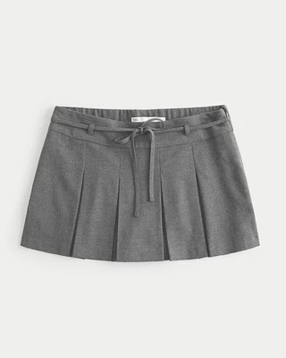 Mid-Rise Pleated Mini Skort