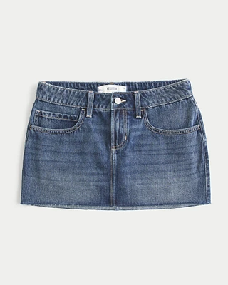 Low-Rise Denim Mini Skort