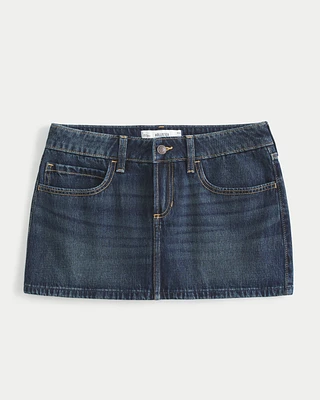 Low-Rise Denim Mini Skort