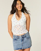 Curvy Low-Rise Medium Wash Denim Mini Skort