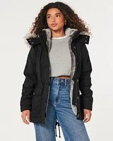 Faux Fur-Lined Cozy Parka