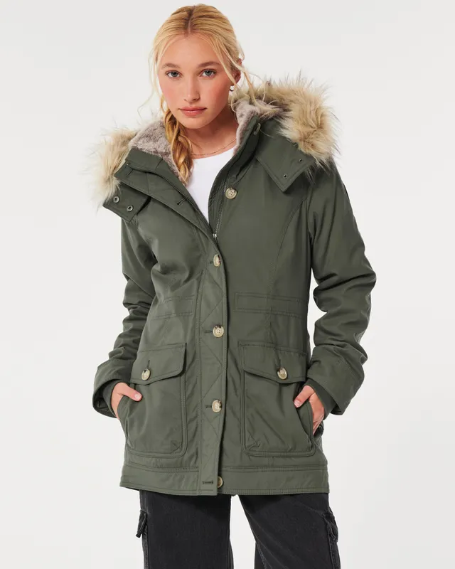 Hollister All-Weather Faux Fur-Lined Parka