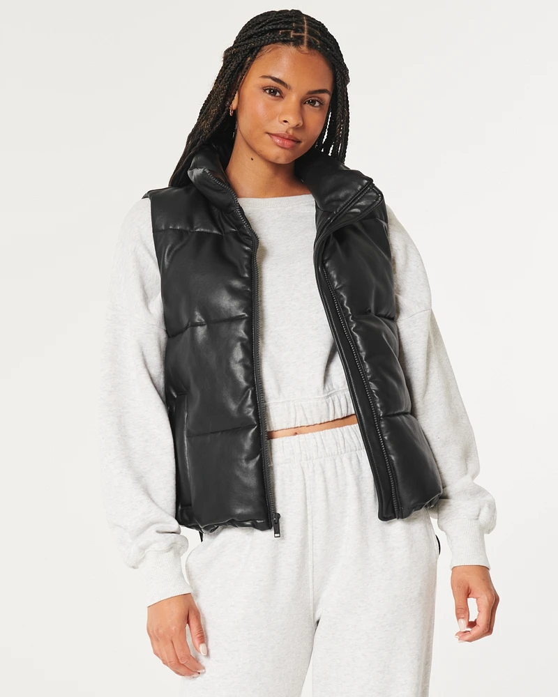 Ultimate Vegan Leather Puffer Vest