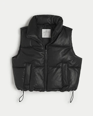 Ultimate Vegan Leather Mini Puffer Vest