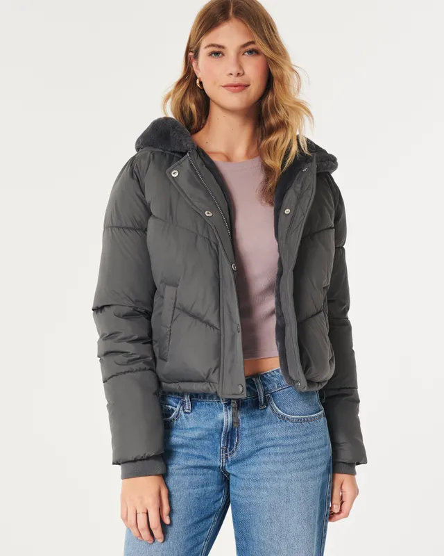 Hollister Hollister Faux Fur-Lined Puffer Jacket 120.00