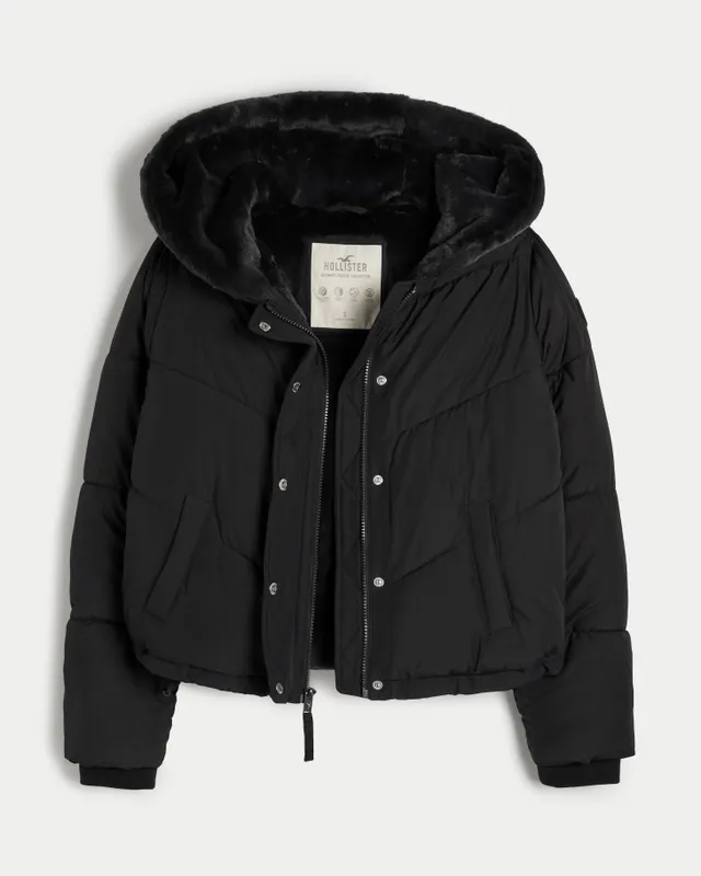 Hollister Co. WIDE CHANNEL COZY PUFFER - Winter jacket - black - Zalando.de
