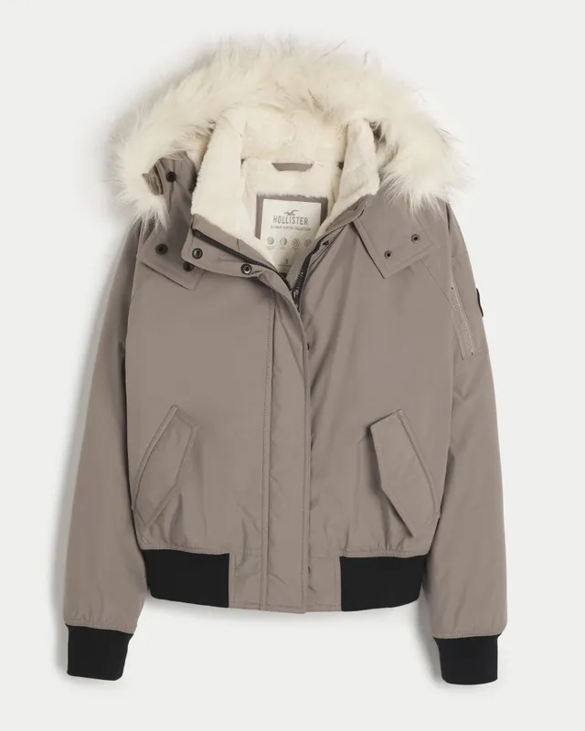 Hollister Faux Fur Lined Parka ($160) ❤ liked on Polyvore