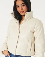 Ultimate Vegan Leather Mini Puffer Jacket