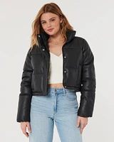 Ultimate Vegan Leather Mini Puffer Jacket