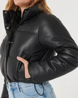 Ultimate Vegan Leather Mini Puffer Jacket