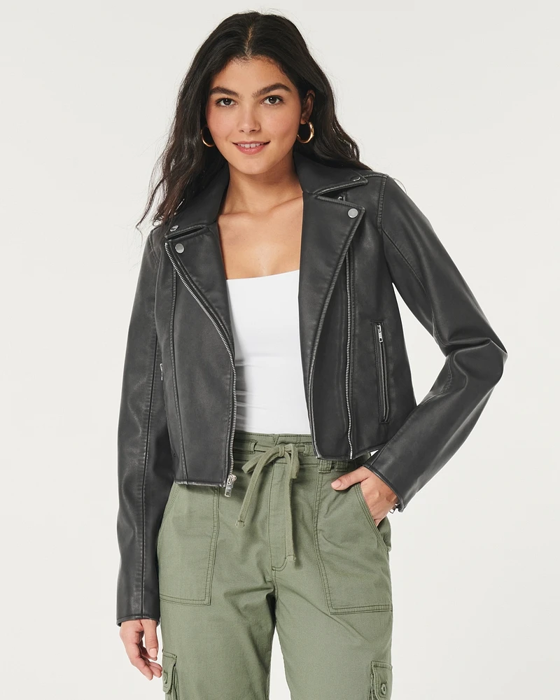 Vegan Leather Biker Jacket