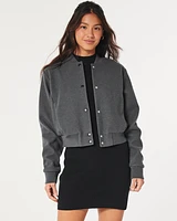 Faux Wool Bomber Jacket