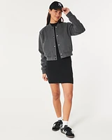 Faux Wool Bomber Jacket