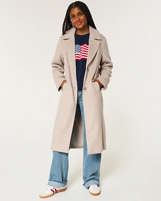 Wool Blend Longline Coat