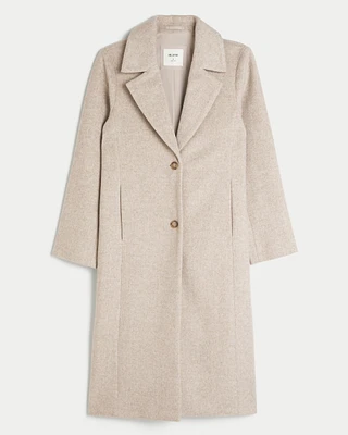 Wool Blend Longline Coat