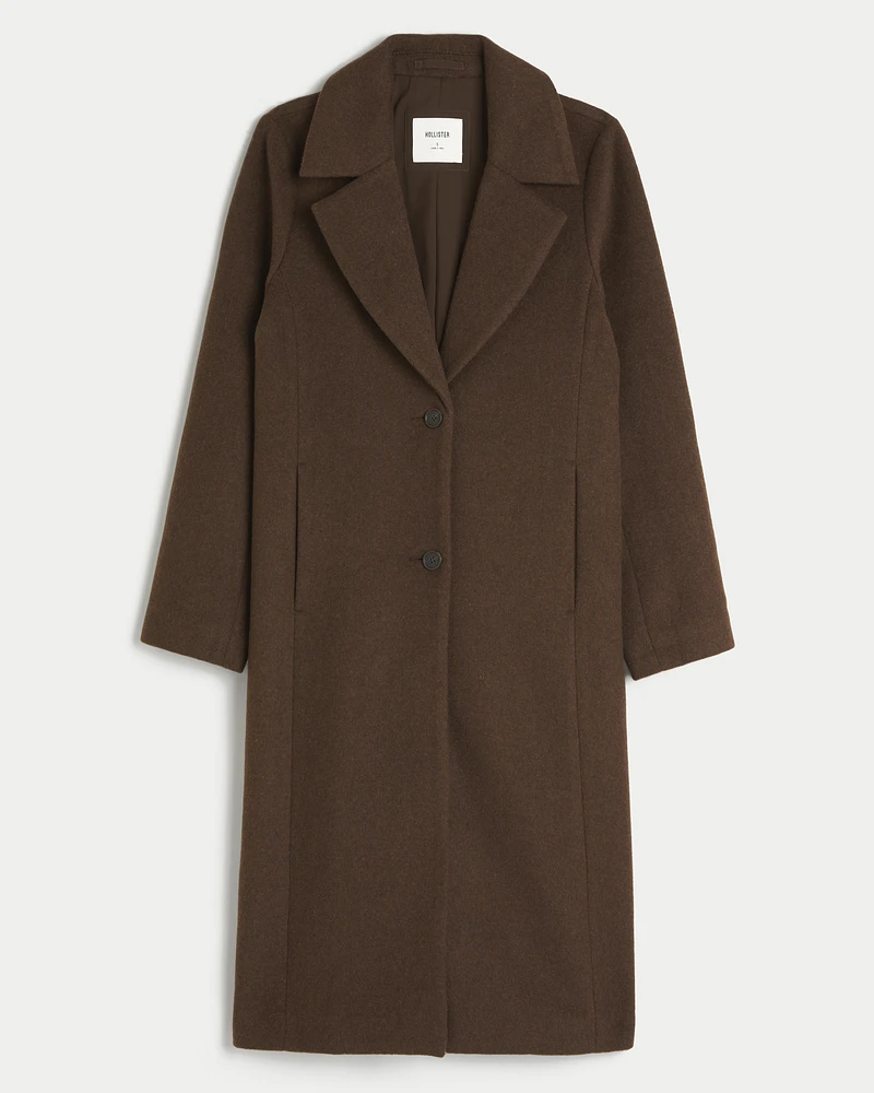 Wool Blend Longline Coat