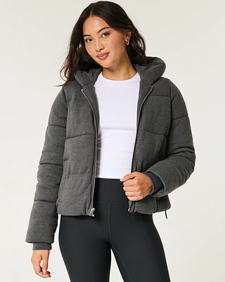 Fleece Hooded Puffer Jacket