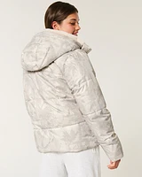 Faux Fur-Lined All-Weather Camo Puffer Jacket