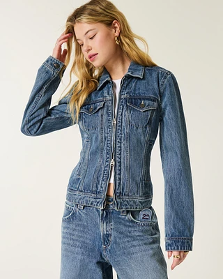 Y2K Zip-Up Denim Jacket