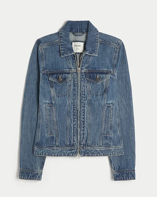 Y2K Zip-Up Denim Jacket