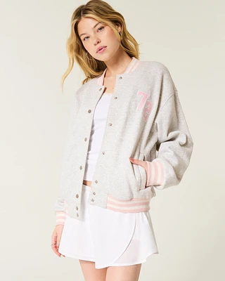 Fleece Varsity Bomber Jacket