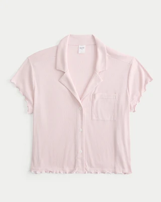 Easy Short-Sleeve Pointelle Shirt