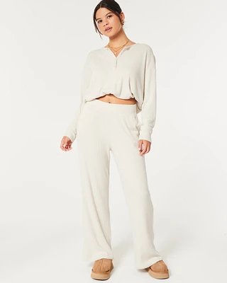 Cozy Ribbed Wide-Leg Pants