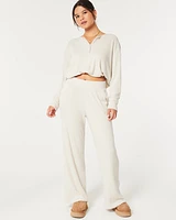 Cozy Ribbed Wide-Leg Pants