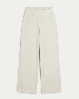 Cozy Ribbed Wide-Leg Pants