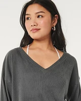 Easy Cozy Ribbed Long-Sleeve Top