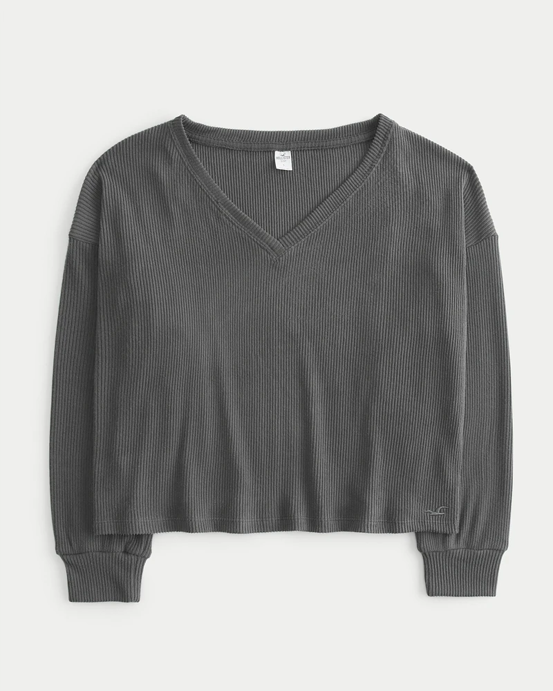 Easy Cozy Ribbed Long-Sleeve Top