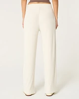 Cozy Ribbed Wide-Leg Pants