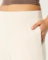 Cozy Ribbed Wide-Leg Pants