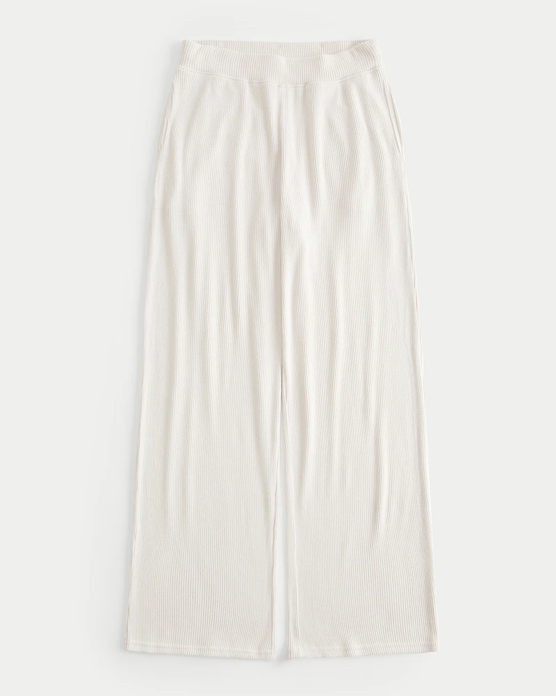 Cozy Ribbed Wide-Leg Pants