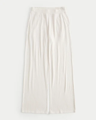 Cozy Ribbed Wide-Leg Pants