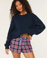 Flannel Tie Shorts