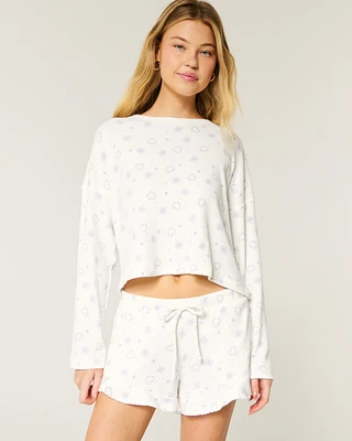 Cozy Ribbed Pajama Top & Shorts Set