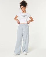 Poplin Wide-Leg Sleep Pants