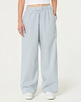 Poplin Wide-Leg Sleep Pants