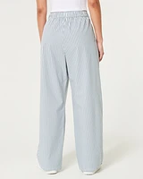 Poplin Wide-Leg Sleep Pants