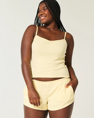 Cozy Pointelle Bow Shortie